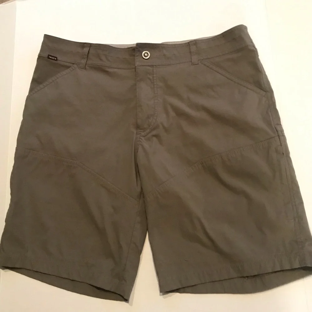 Kuhl Olive Green Mens Size 40 Stretch Nylon Outdoor Hiking Shorts 11” Inseam